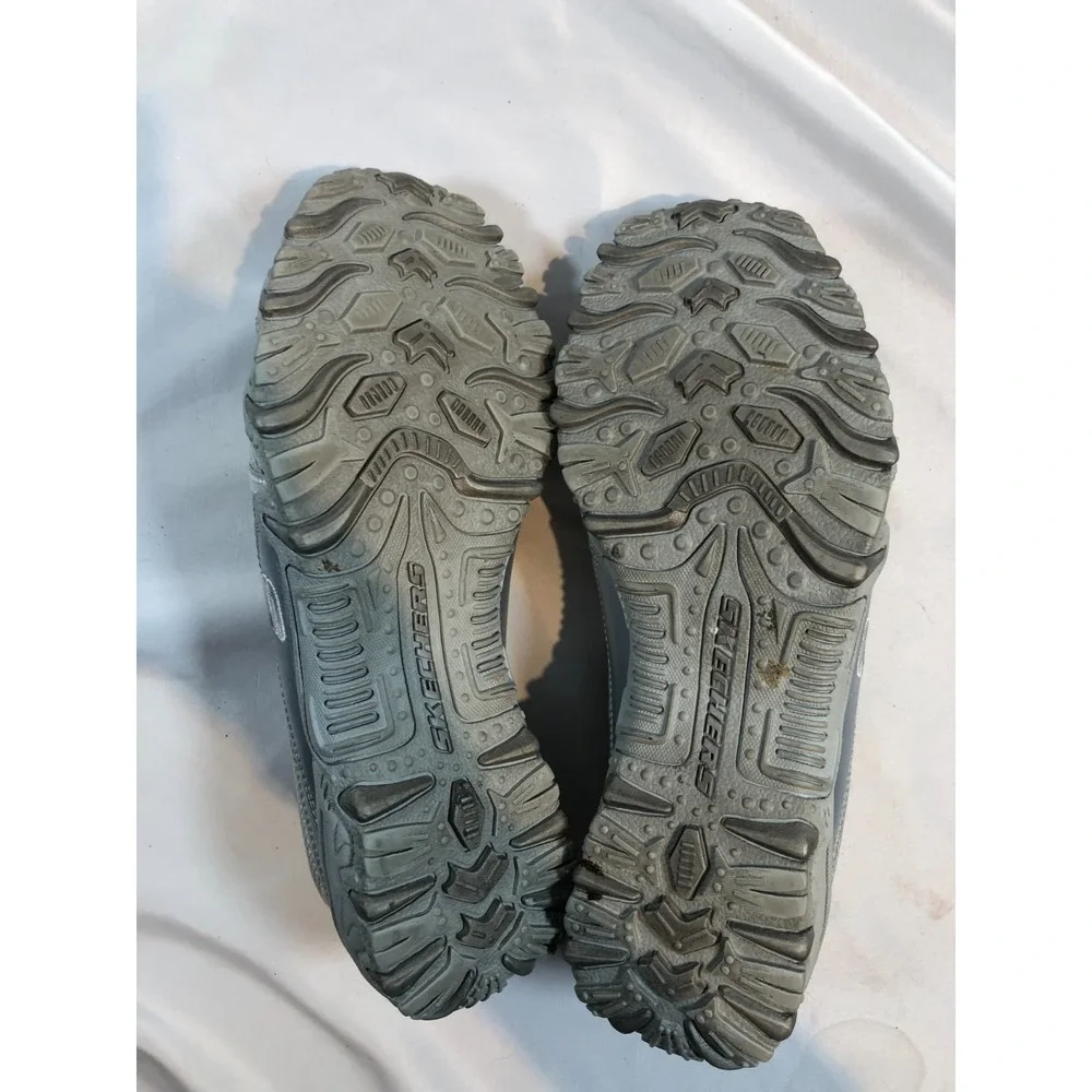 Skechers Bikers Step-Up SN21213 Slip On Leather Silver Shoes Womens US 8 EU 39‎
